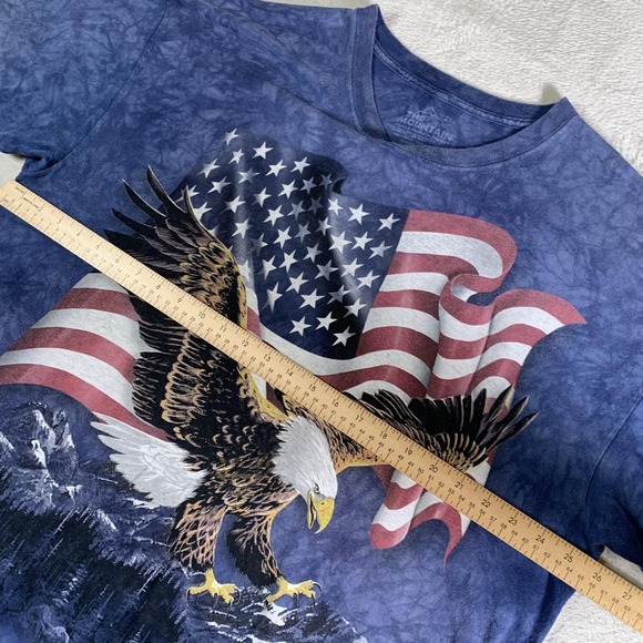 The Mountain Shirt Mens 2XL Blue Bald Eagle American Flag Monarch Crest‎ Tie Dye - Picture 4 of 10